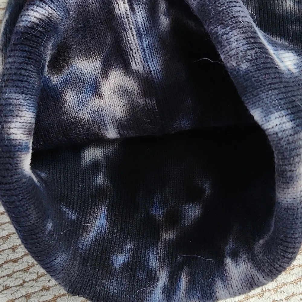 Black and White Spooky Season Beanie Hat, New With Tag